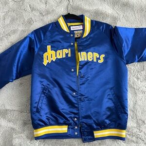 Vintage Seattle Mariners Satin Jacket – Mitchell & Ness – Youth Large (Women S)